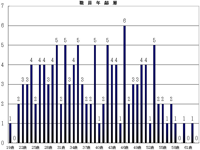 職員年齢層グラフ